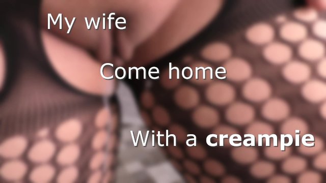 Cheating wife with a cum in pussy start riding on husband cock in sloppy seconds!