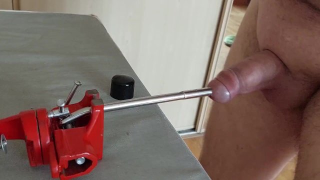 Deep urethral sounding no hands (fixed sounding rod)