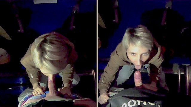OUTDOOR BLOWJOB with EPIC CUMSHOR FACIAL in the train!