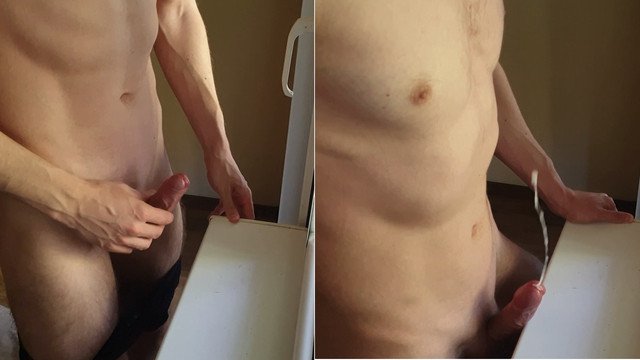 Dry Humping My Window Sill Until Intense Orgasm And Cumshot, While Moaning From Pleasure