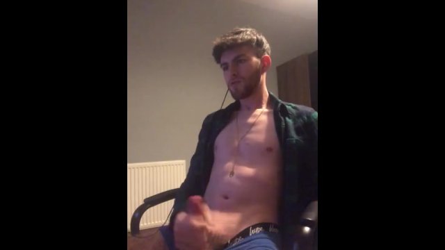 Fit Young Lad Shooting Handful of Cum