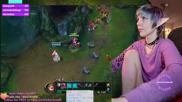 Tricky Nymph Dominates their League of Legends Game LIVE on Chaturbate!