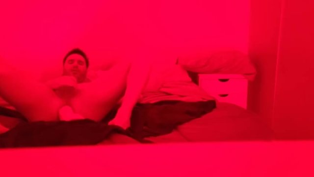 17 masturbating in my bed enjoying a huge dildo anal destruction