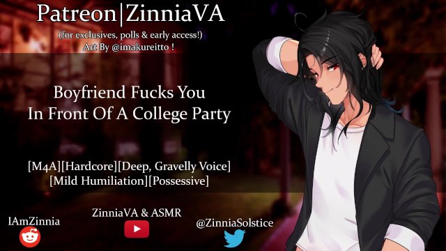 [M4A] Boyfriend Fucks You In Front Of A College Party [Rough][Doggystyle][Blowjob/Face Fuck][Facial]