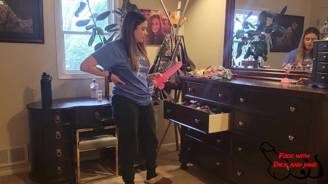 Jane Finds Her Step Daughter's Huge Dildo.... and Tries it Out!!!