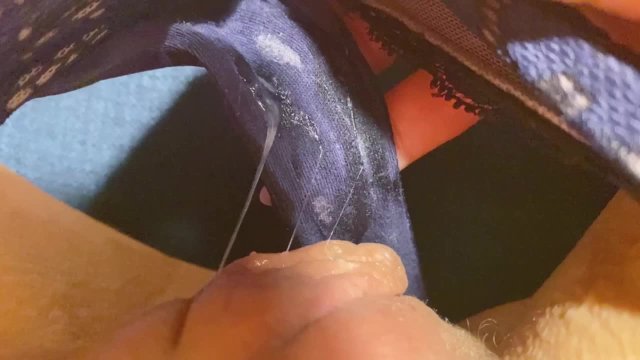 My pussy made the panties sticky dirty and smelly! Lot of pussy juicy Discharge