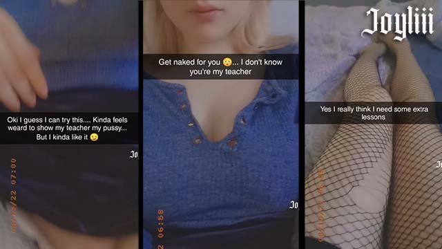 Slutty student! Sexting my teacher and cum for him on Snapchat (@joyliii_real add me)