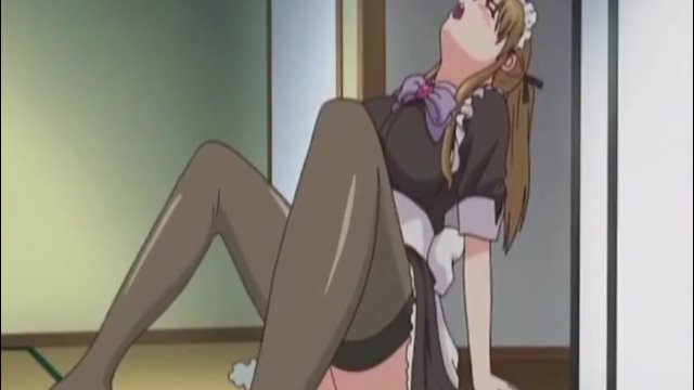Maid masturbates hard as her boss watches