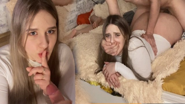 Fucked the girl's stepsister in the mouth and pussy