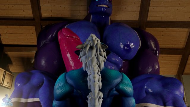 A Growth Gift - Dragon zoid muscle growth animation