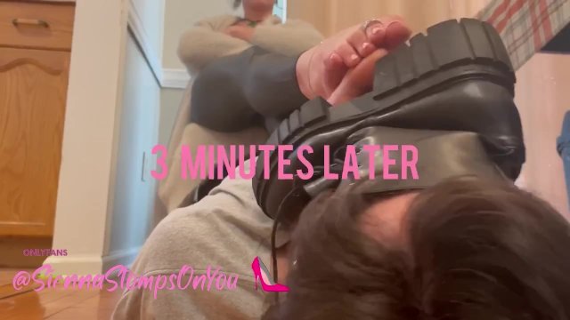 NEW: Angry goth girlfriend makes slave bf lick her sweaty feet and boots