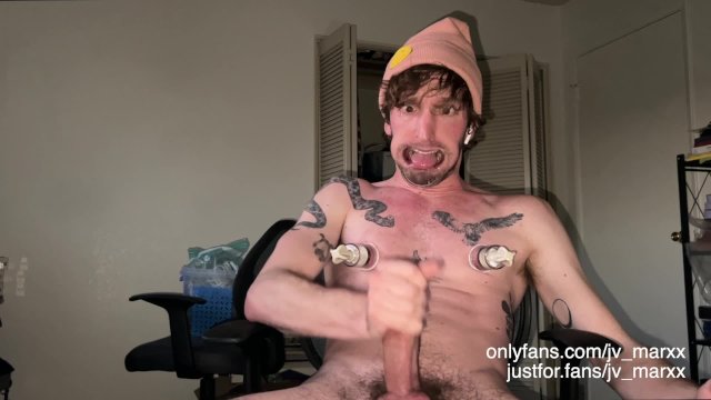 Stupid Gooner Drooling with Lip Retractor and Nipple Pumps